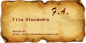 Fila Alexandra névjegykártya